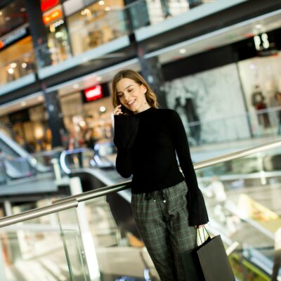 Young woman shopping in mall
